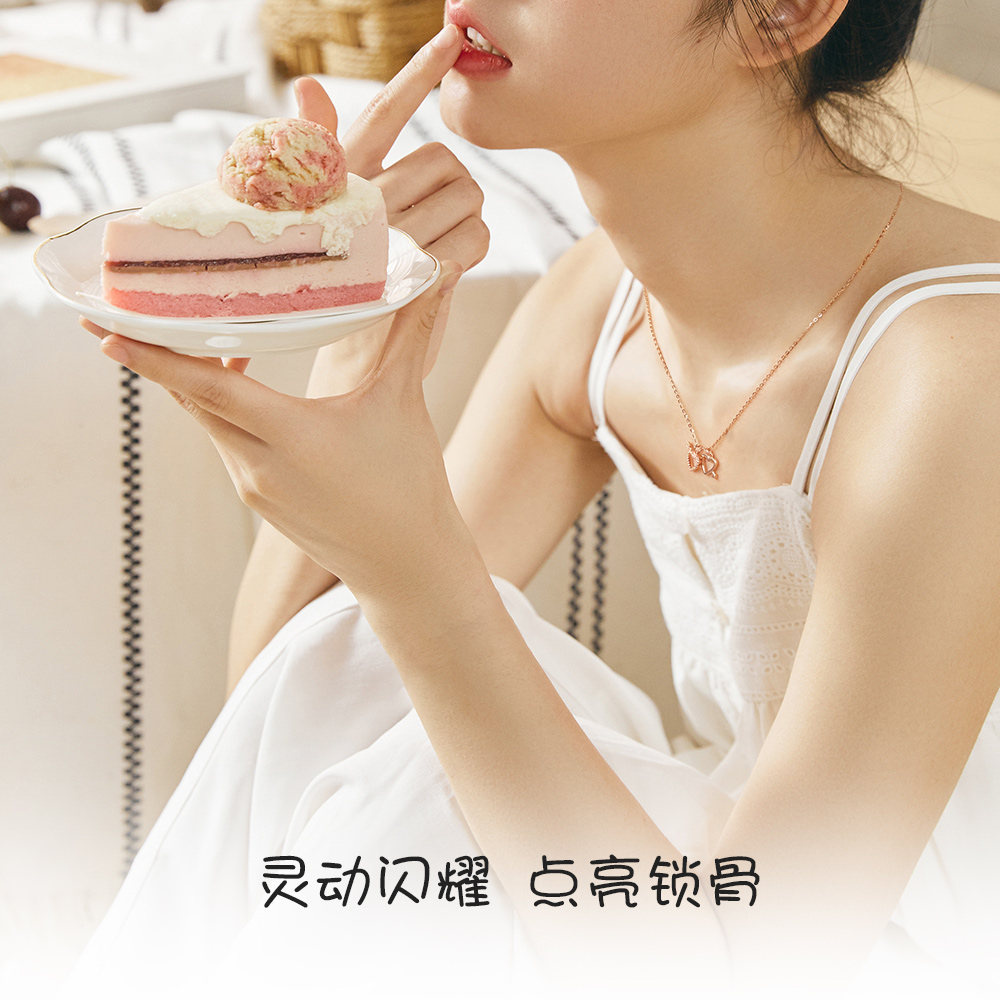 锁骨链心动时刻双心套链 小众轻奢生日礼物 ins 周大生纯银项链 S925 锁骨链心动时刻双心套链 小众轻奢生日礼物 ins 周大生纯银项链 S925