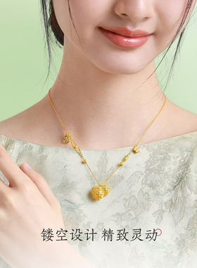 周大生葫芦项链纯银生日礼物女生