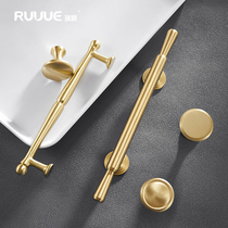 Rebbe Pure Bronze Golden Retro Wardrobe Handle Brass Solid BEAUTIFUL BRIEF EU DRAWER OVERALL CABINET DOOR HANDLE FULL COPPER