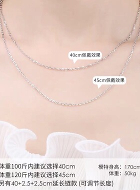 s925银项链女轻奢高银项链