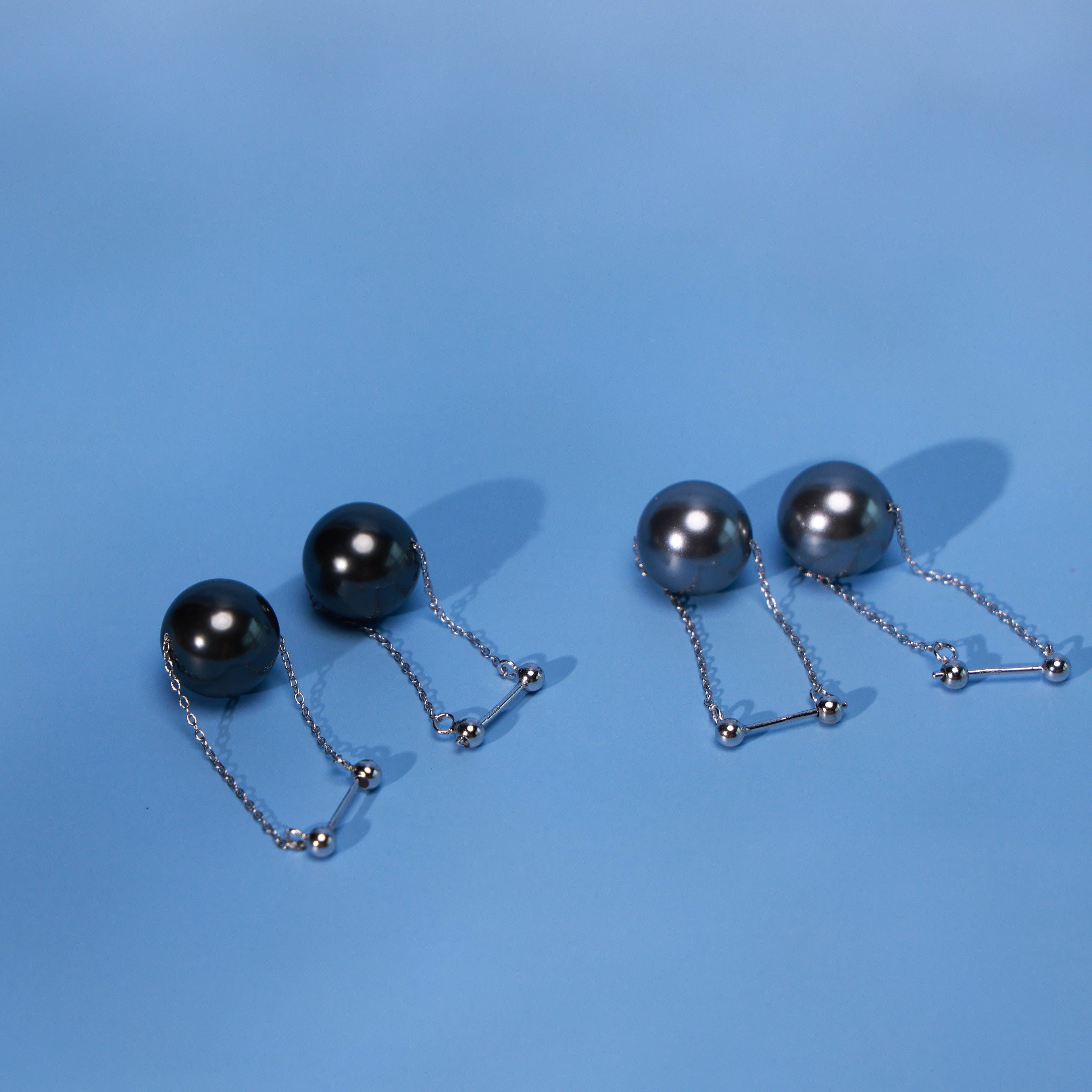 纯银链条珠珠耳钉气质百搭简约长款耳钉网红经典,淘宝优惠券,粉丝福利购,淘宝优惠卷