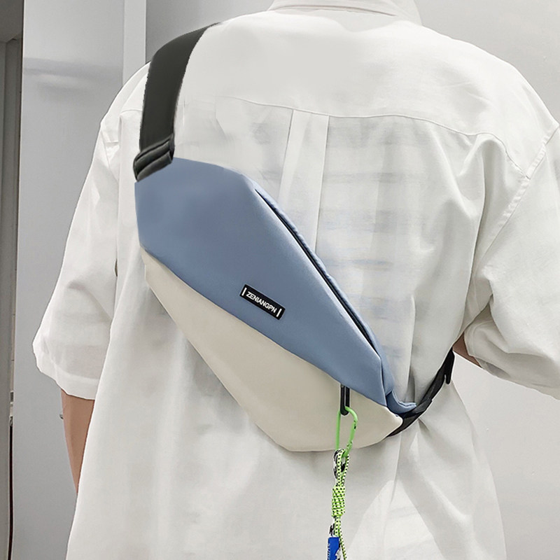 潮牌胸包男士单肩女百搭日系斜挎包 沐涵箱包男士包袋