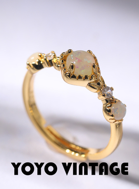 中古vintage开口宫廷百搭戒指