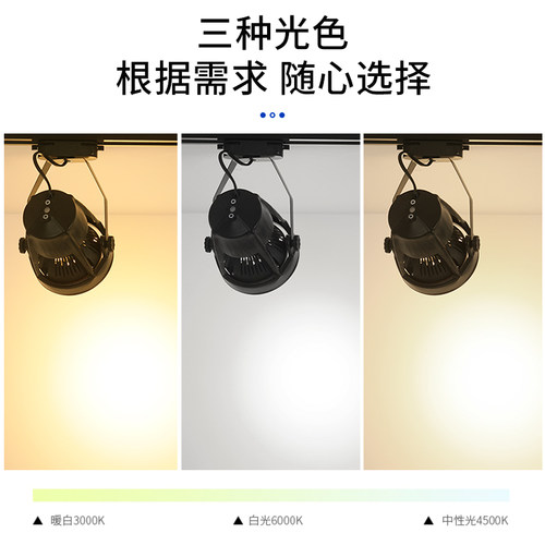 par30轨道灯服装店展厅背景墙导轨式灯超亮店铺商用大功率led射灯 - 图0