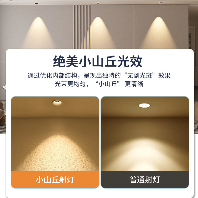 深藏防眩光射灯cob天花灯家用客厅嵌入式led筒灯全光谱照明洗墙灯,淘宝优惠券,粉丝福利购,淘宝优惠卷