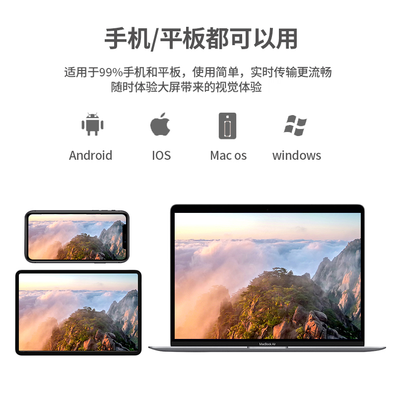 无线投屏器手机同屏器4K高清适用苹果华为小米连电视机显示器hdmi