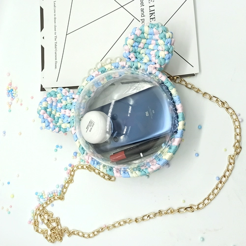 Вязаная сумка ручной работы, набор материалов, барсетка, сумка на одно плечо, DIY, с медвежатами