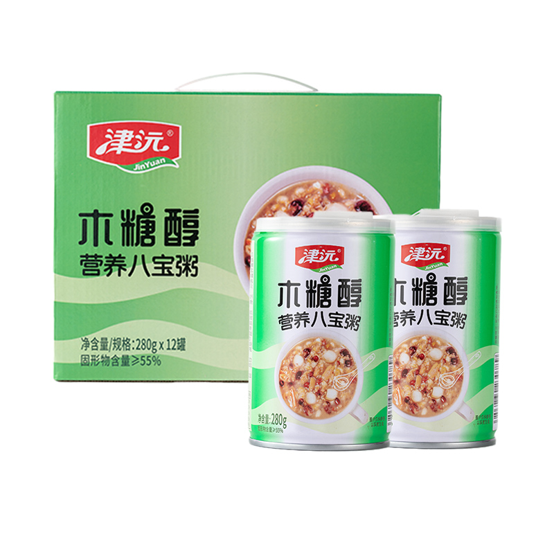 津沅木糖醇营养美味八宝粥280g*12罐整箱