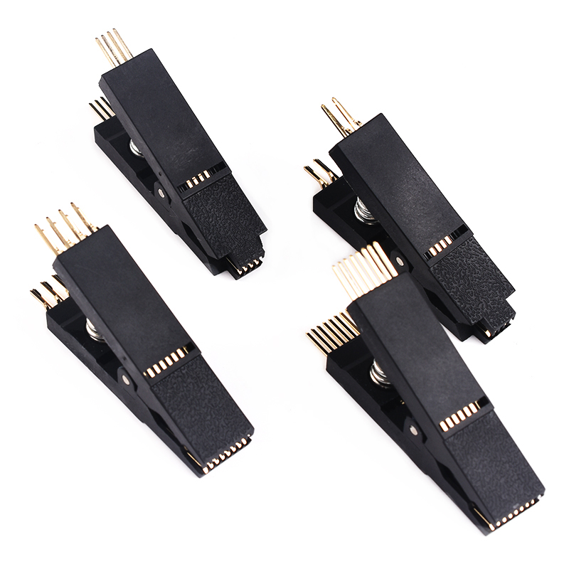 SOP8免拆芯片烧录夹SOP16宽窄通用贴片测试夹BIOS芯片烧写直/弯针 - 图0