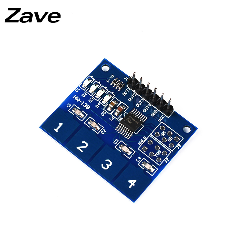 1/4/8/16路触摸传感器模块TTP223 224 226按键轻触开关自锁点动型 - 图3