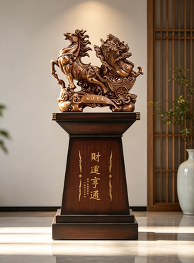 大型落地开业礼品马上发财摆件