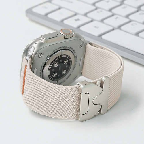 适用applewatchS11新款降落伞扣工装表带iWatchS10弹力针织回环苹果手表9/8/se/Ultra尼龙透气男女运动腕带夏 - 图1