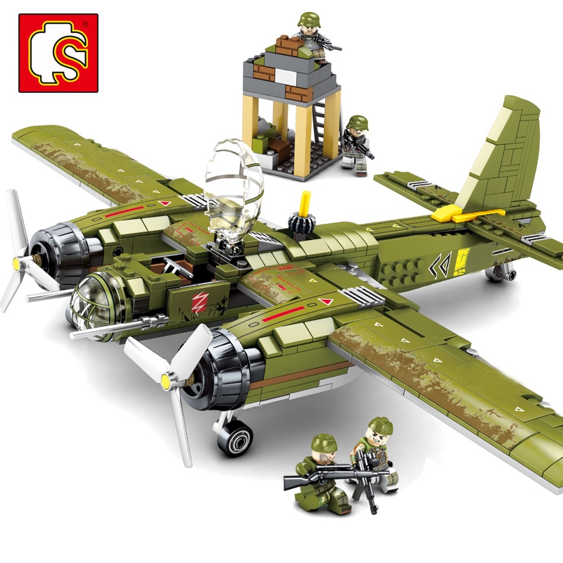 德国二战容克88轰炸机森宝积木男孩军事战斗飞机歼20拼装儿童玩具 - 图2