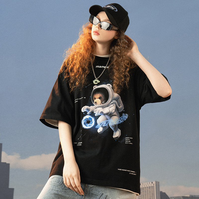 mamc黑洞星球太空熊短袖男潮流t恤 mamcT恤