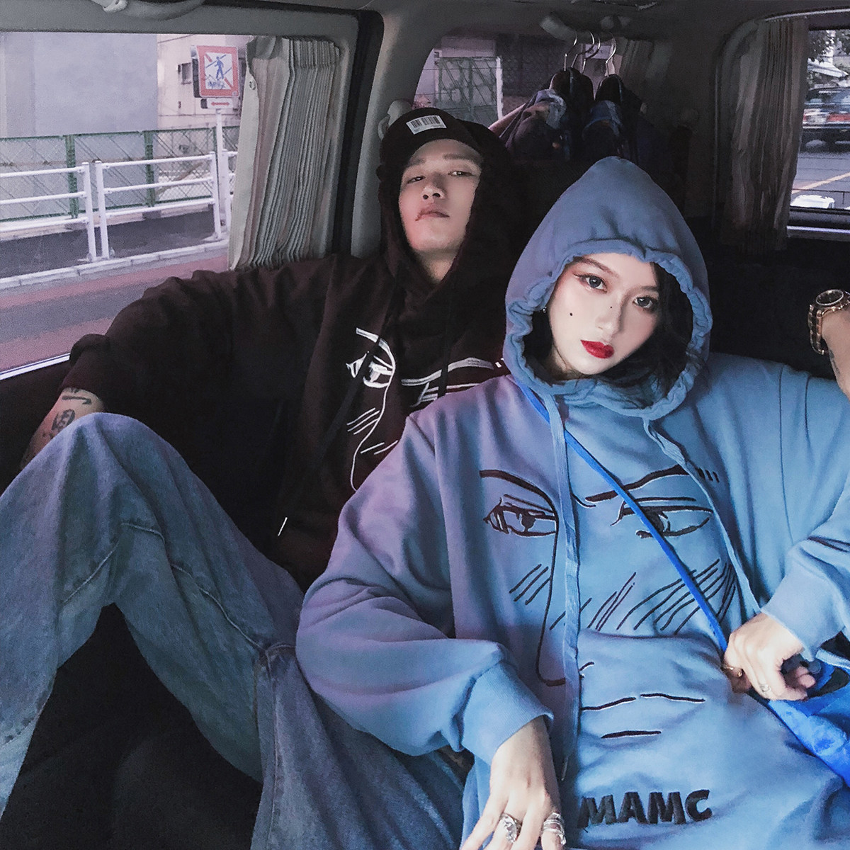 mamc二次元表情刺绣情侣装男女卫衣 mamc卫衣