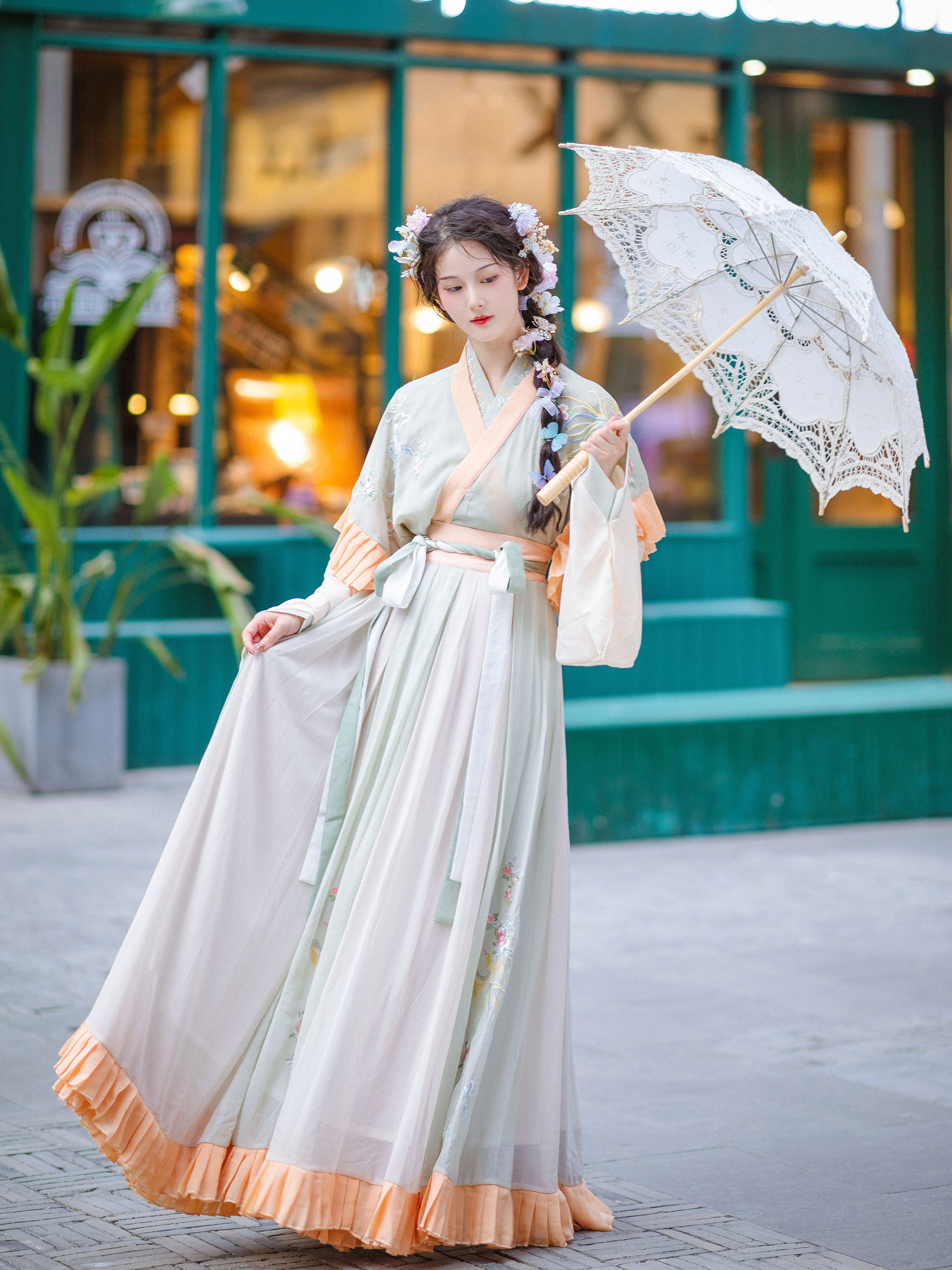 荨茉夏末秋初原创女齐腰晋制破汉服 荨茉汉服