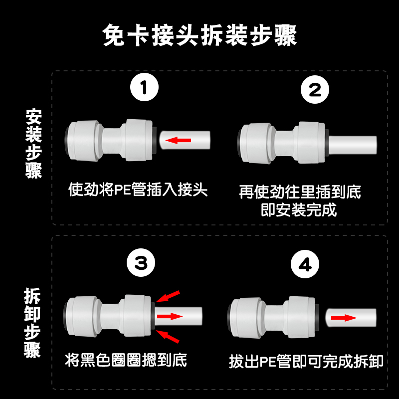 净水器水管2分PE管球阀3分水管压力桶6分内牙转2分管快接直通开关-图2