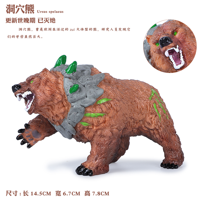 仿真棕熊玩具动物模型套装塑料实心狗熊洞穴熊儿童男孩科教礼品 - 图2