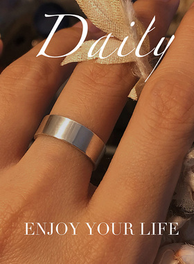 简约素圈纯银对戒原创设计情侣