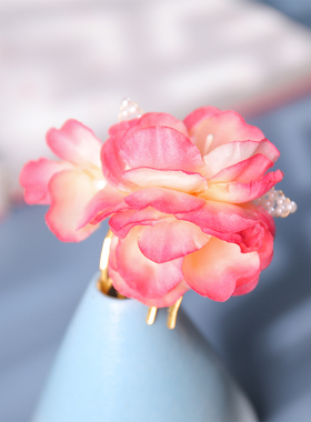 古风手作绢花流苏发夹套装