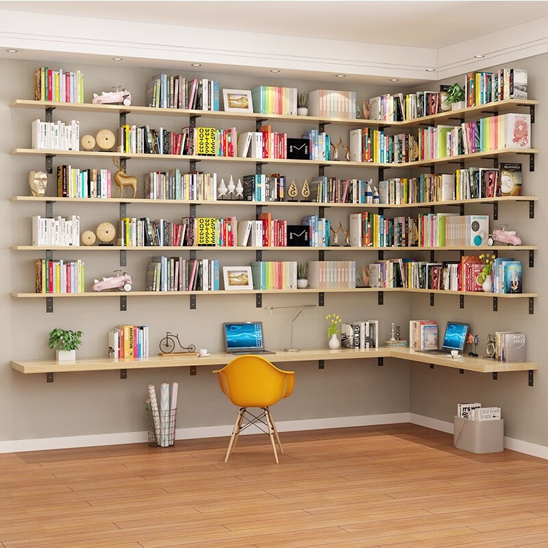 墙上书架置物架墙壁多层隔板客厅装饰架壁挂转角书架收纳架高承重