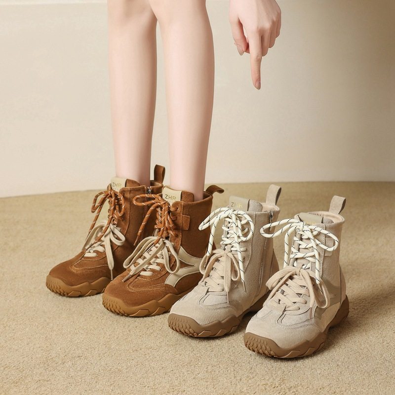 ZHR则则高帮德训鞋2025冬季新款保暖棉靴厚底马丁靴短靴加绒靴子,淘宝优惠券,粉丝福利购,淘宝优惠卷