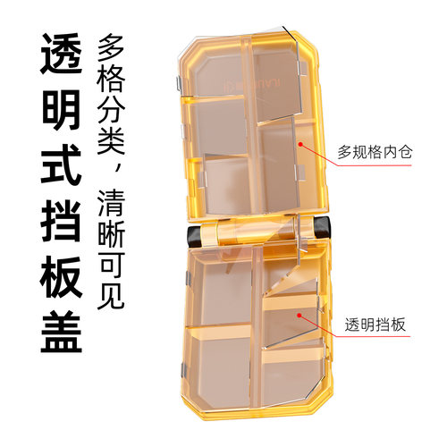 便携路亚盒钓鱼专用收纳盒小配件盒饵盒微物无卡扣鱼钩渔具防水盒 - 图0