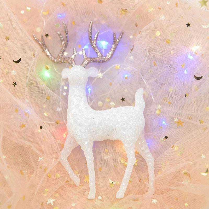 Christmas Crystal Deer White Flash Cake Dessert Decor Forest - 图1