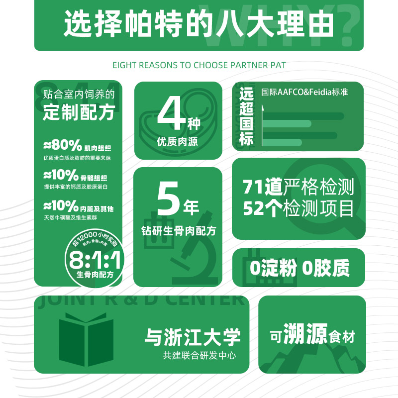 【官方正品】帕特生命猫粮生骨肉主食冻干鲜肉成幼全价猫主粮8kg - 图2