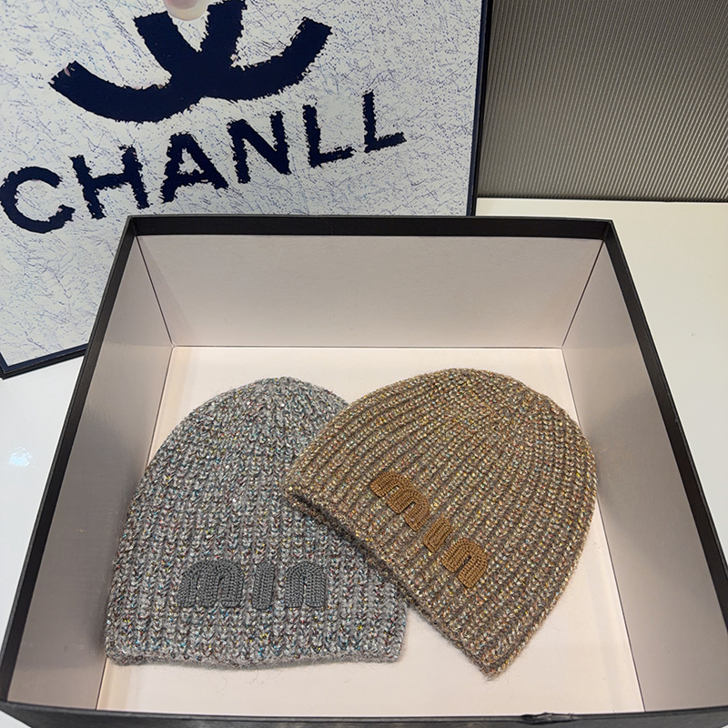 韩版冬季新款包头冷帽女百搭显脸小字母护耳毛线帽出游保暖针织帽 - 图2