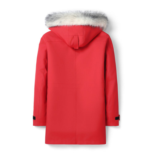 海宁冬季皮草男女同款北极郊狼内胆派克服冲锋衣中长款连帽厚外套 - 图2