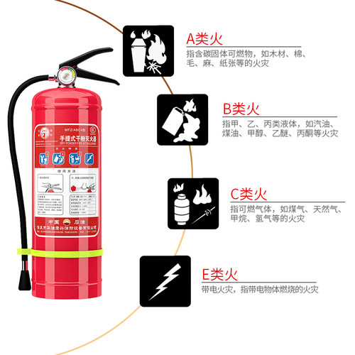 华消 4公斤手提式干粉灭火器商用店用店铺5kg厂用8KG私家车载家用-图2