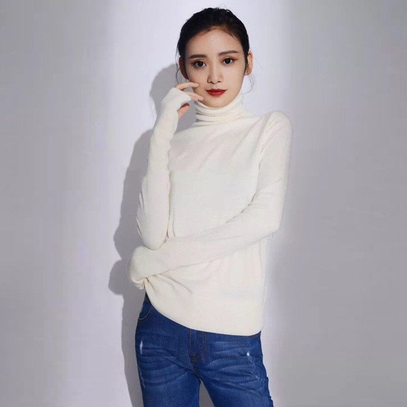 2020春款新款高领 新颖阿玛施正毛针织衫