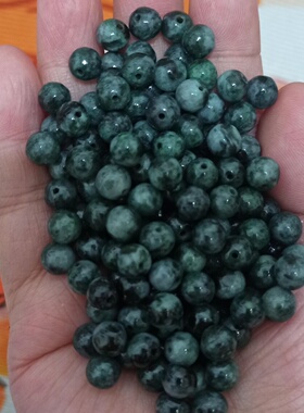 天然翡翠绿蓝底飘花杂色散珠