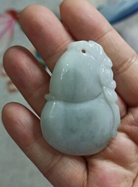 天然翡翠吊坠雕刻件手把件葫芦
