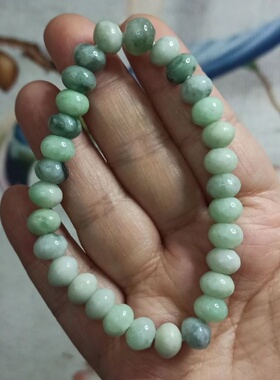 天然翡翠算盘珠手串珠鼓珠