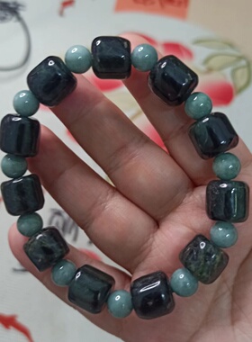 天然翡翠飘花桶珠路路通