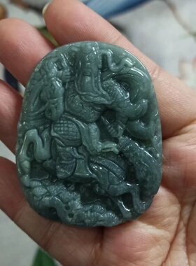 绿底飘花关二爷关公武圣