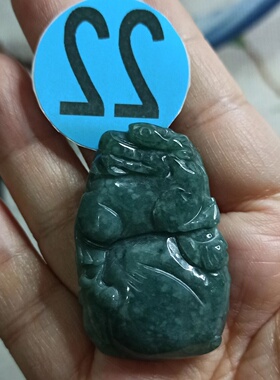 翡翠吊坠雕刻件手把件飘花