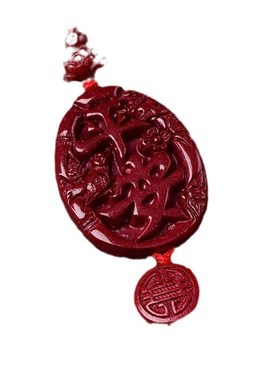 朱砂喜报平安汽车挂件紫金砂后视镜车载内吊饰平安款男女低含量