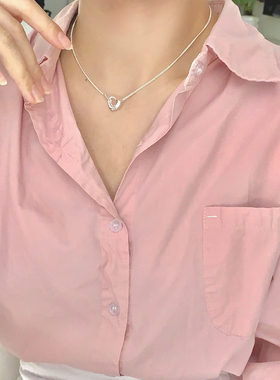 纯银925爱心小众设计项链