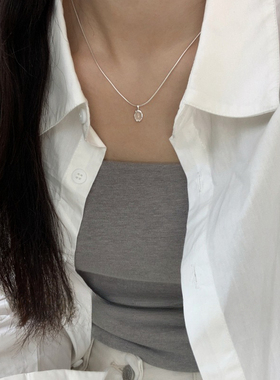 纯银蛇骨链高级感简约气质项链