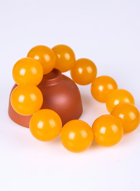 玉器黄玉髓手链戈壁玉黄玉圆珠男款手珠20mm