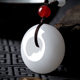 Xinjiang Hotan jade white jade safety buckle for men and women jasper jade necklace couple jade pendant jade pendant safety buckle