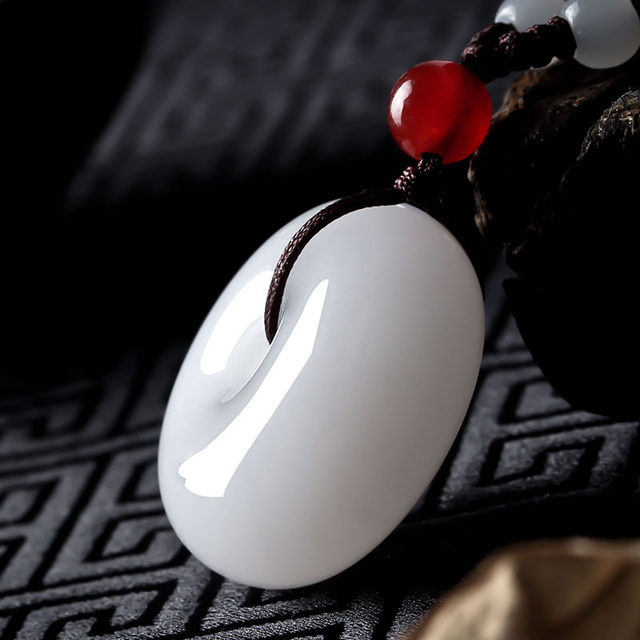 Jade Xinjiang Hotan Mutton Fat Jade White Jade Peace Buckle Men's and Women's Jasper Jade Necklace Jade Pendant Jade Pendant