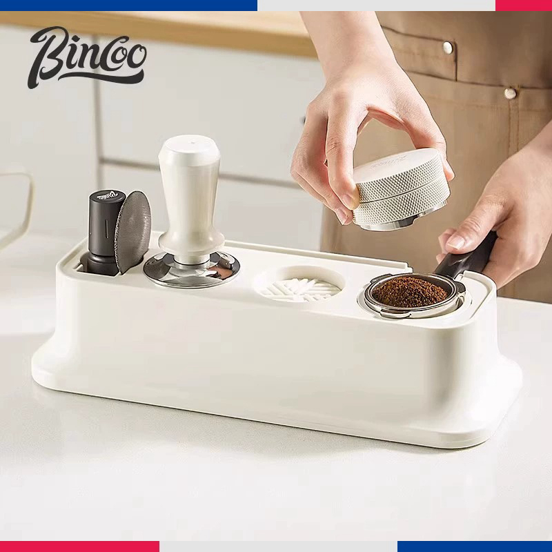 Bincoo意式咖啡压粉底座套装51/58通用压粉座压粉器布粉器白色款-图0