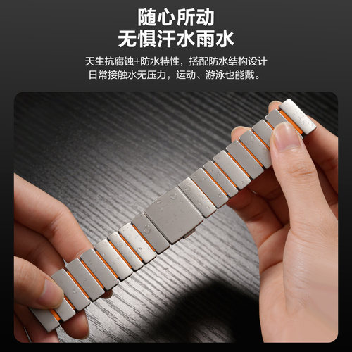 适用OPPOwatchX3手表带X2新款磁吸扣全钛氟橡胶硅胶腕表带watchS金属腕表带X运动4pro智能3pro男2夏非钛合金 - 图2