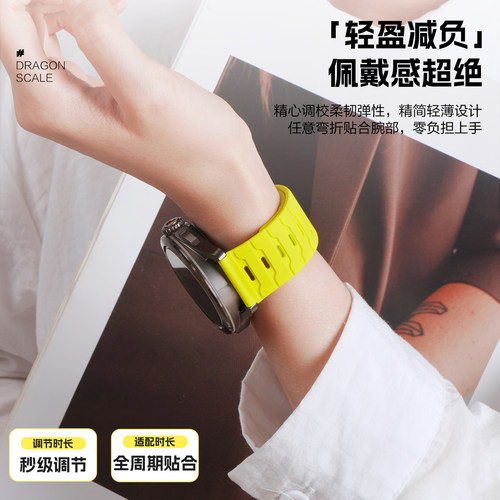 适用小米watch s5磁吸硅胶watch5手表带S4sport龙鳞纹41腕表带S3运动S2智能S1pro男color2华米GTS4夏季GTR4/ - 图1