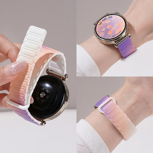 适用华为gt7手表带gt6粉红18mm芭乐watch6pro工字gt5pro磁吸硅胶回环腕表带watch5运动GT4智能3女2春42高级 - 图2