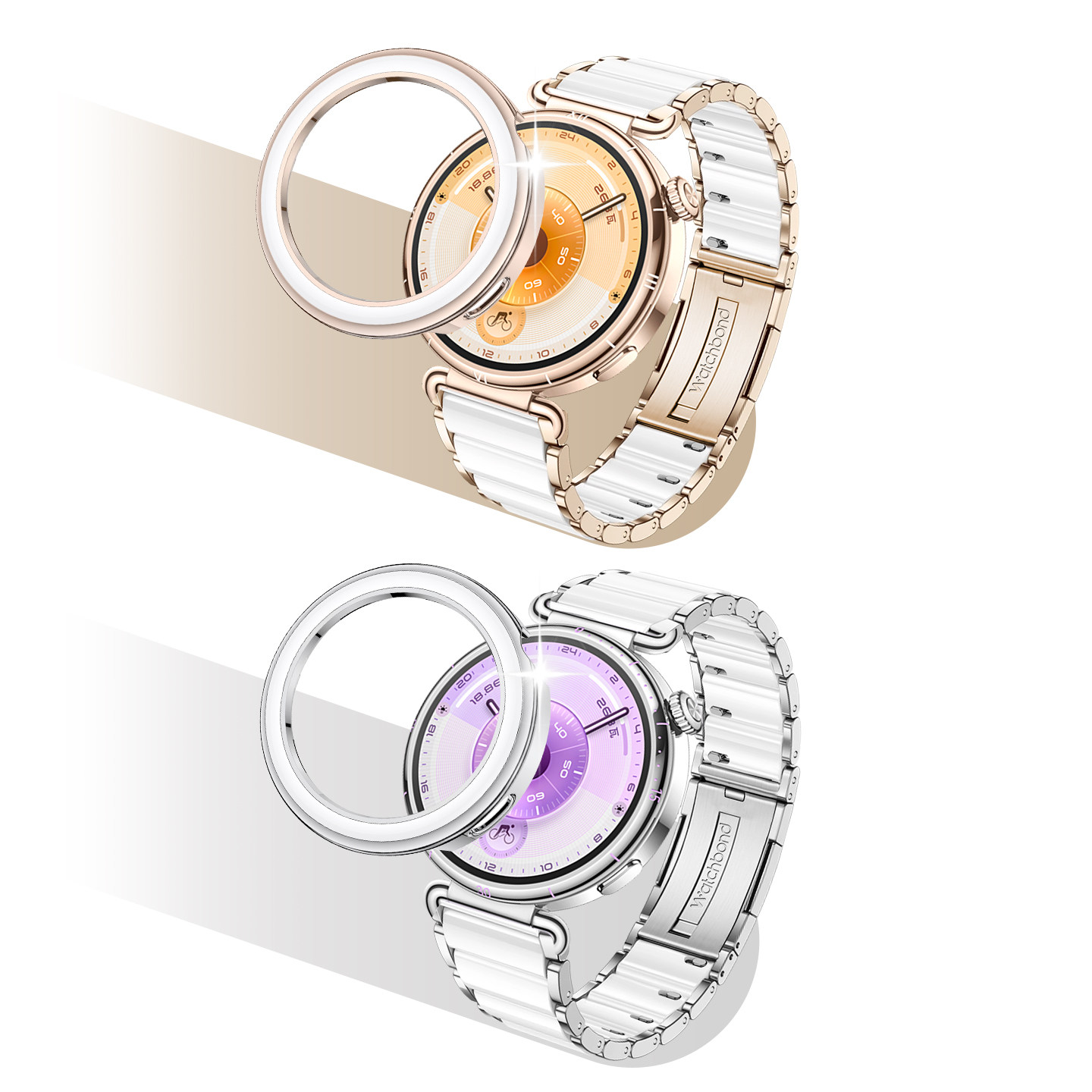 适用华为GT6陶瓷手表带PC镂空半包陶瓷白GT5保护壳watchgt4运动18mm智能手表马鞍棕秒变5pro流光紫保护套,淘宝优惠券,粉丝福利购,淘宝优惠卷